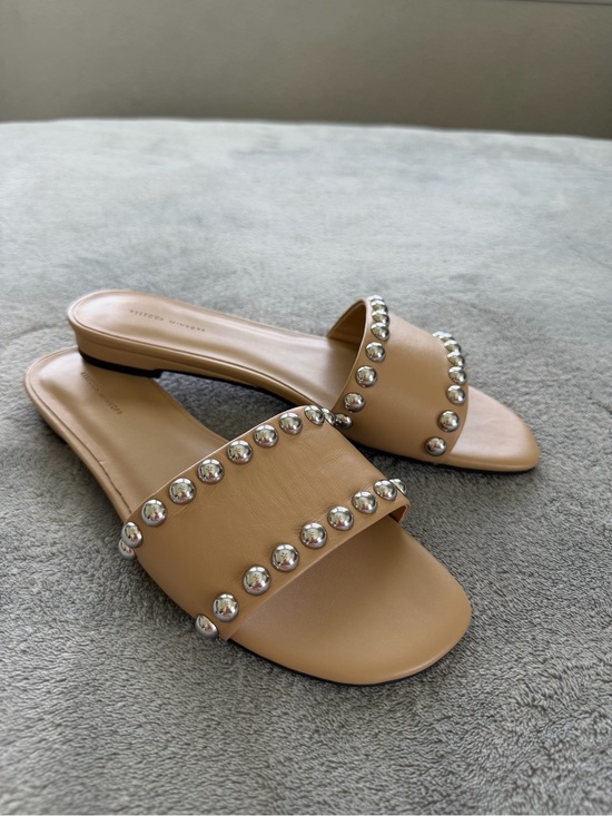 Rebecca Minkoff Shoes - Rebecca Minkoff Nude Studded Slide Sandals